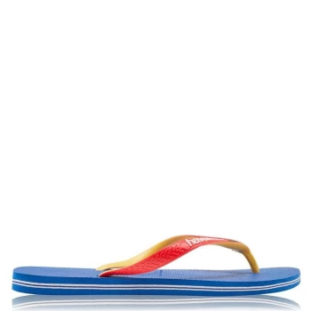 Image of Havaianas Brasil Mix Flip Flops - Blue/White