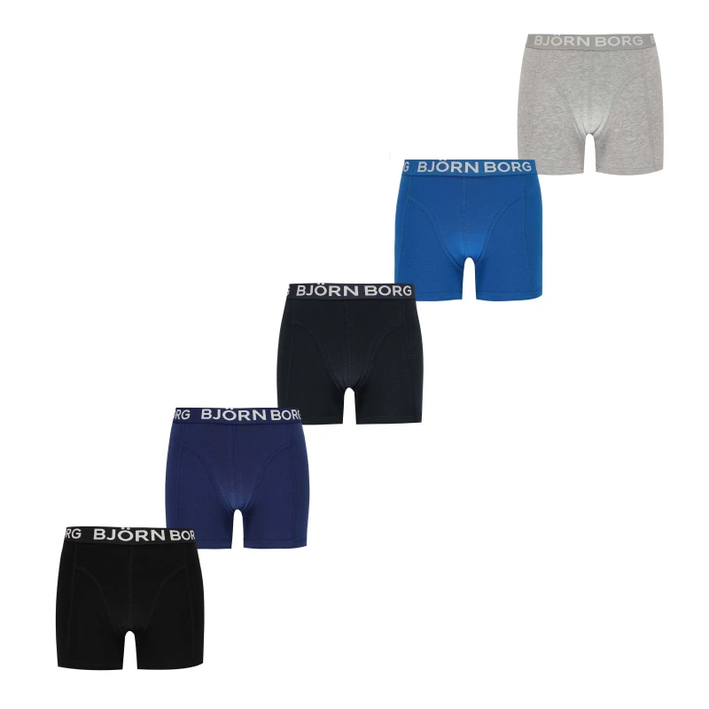 Image of Bjorn Borg Depths 5 Pack Trunks Blue Depths male 12-13 Yrs