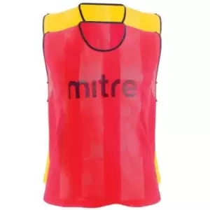 Image of Mitre Pro Stripe Bib Juniors - Red