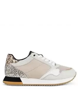 Image of Geox D Doralea B Suede & Nylon Trainers - Off White/beige, White, Size 4, Women