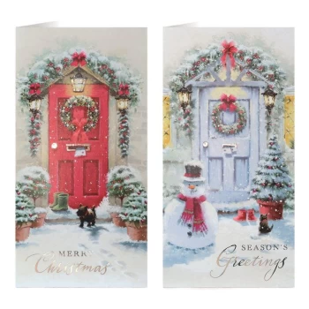 Image of Tom Smith 20 Pack of Luxury Christmas Cards - FRONT DOOR