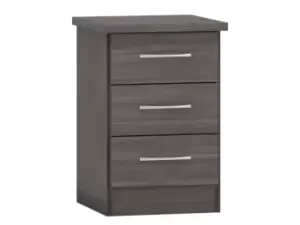 Image of Seconique Nevada Black 3 Drawer Bedside Table