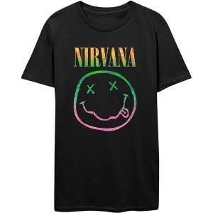 Image of Nirvana - Sorbet Ray Smiley Unisex Medium T-Shirt - Black