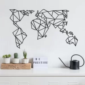 Image of World Map2 Black Decorative Metal Wall Accessory