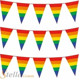 Image of Triangular Rainbow Flags Party Decoration