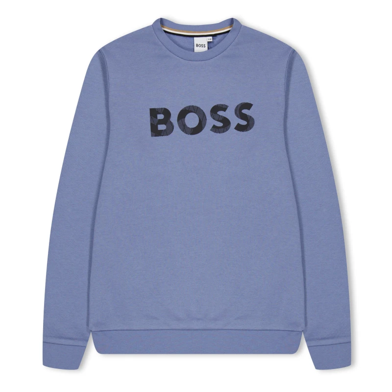 Image of Boss Large Logo Crew Sweater Juniors - Grey Grey 9 - 10 Years