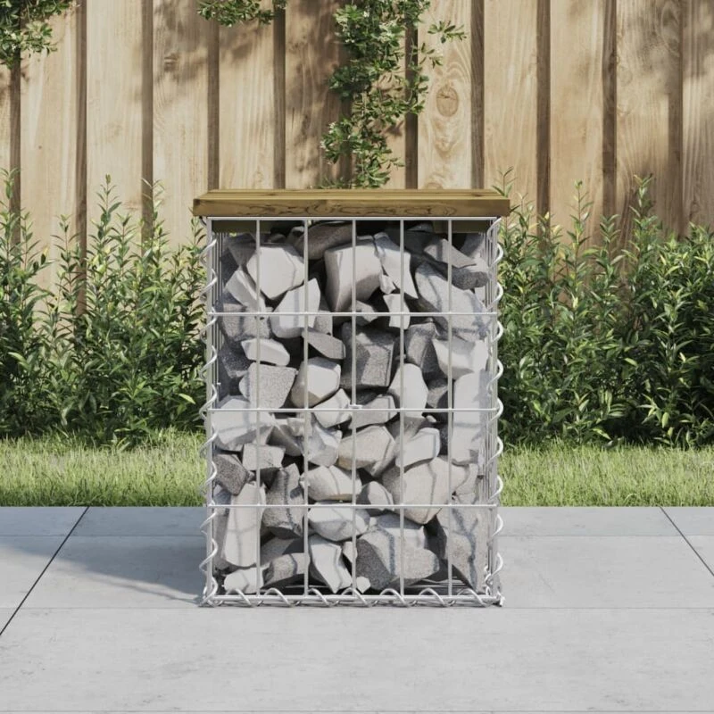 Image of vidaXL Garden Bench Gabion Design 33x31x42cm Impregnated Wood Pine, Brown 834328