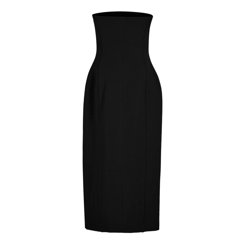 Image of Off White Womens Fitted Stretch Bodycon Dress Black female 6 (2XS)