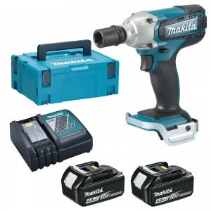 Image of Makita DTW190 18v Cordless LXT Impact Wrench 2 x 4ah Li ion Charger Case