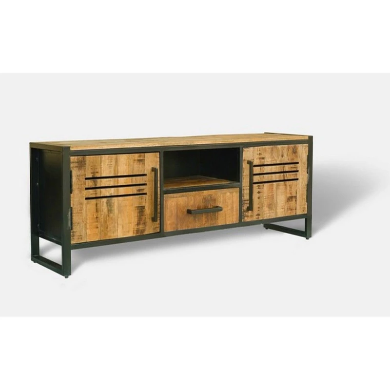 Image of Jaipur Furniture Ltd Frais Range TV Unit Large - Mango Wood - L40 x W160 x H45cm - PP Sawn Finish in Brown Brown Unisex