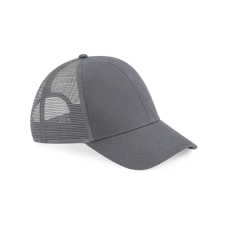 Image of Beechfield Beechfield Men Cotton Trucker Cap in Dark Grey Dark Grey One Size Male 5063377401905