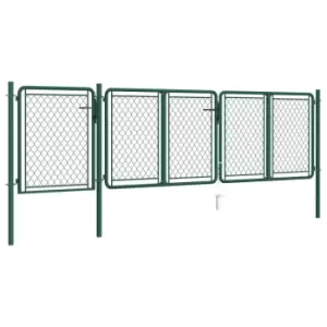 Image of Vidaxl Garden Gate Steel 75X395cm Green