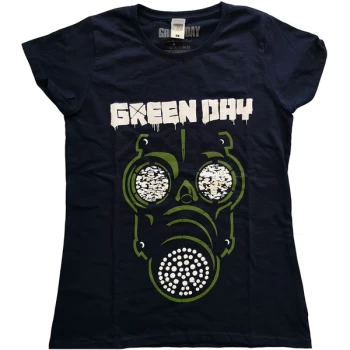 Image of Green Day - Green Mask Womens Medium T-Shirt - Blue