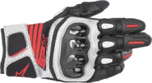 Image of Alpinestars SP X Air Carbon V2 Motorcycle Gloves, black-white-red, Size S, black-white-red, Size S