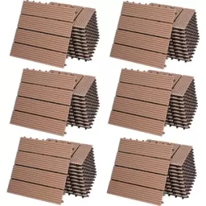 Image of WPC Decking Tiles Waterproof Flooring Terrace Balcony Garden Patio Outdoor Sidewalks Composite Deck Floor 66x Classic Terracotta