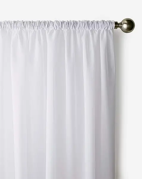 Image of Plain Dye Voile Pairs Top Slots White 183CM XJ86238