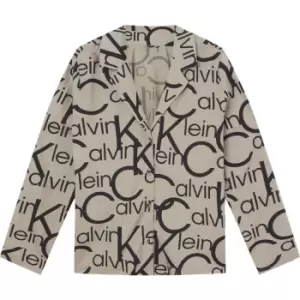 Image of Calvin Klein L/S V-Neck (Button Down) - Beige