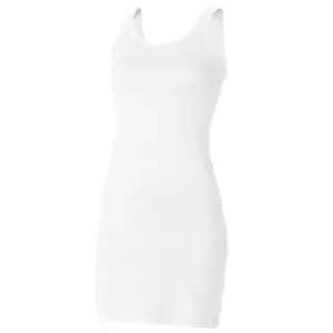 Image of Skinni Fit Ladies/Womens Extra Long Stretch Tank Top / Vest (L) (White)