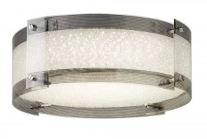 Image of Integrated LED 1 Light Flush Ceiling Light Chrome, Crystal ,Glass