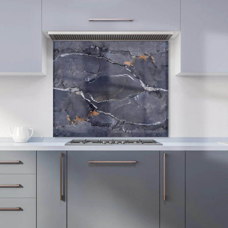 Image of Warren Reed - Designer Polished Slate Grey Quartz Effect Kitchen Splashback in Peach Size: 900mm x 750mm Peach Unisex 900mm x 750mm