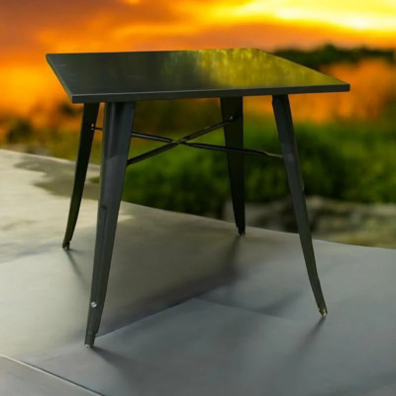 Image of Minster Garden Bar Table - Metal - L80 X W50 X H76cm - Black