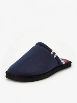 Image of Jack & Jones Evans Check Lined Slippers - Navy
