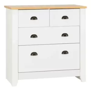 Image of Seconique Ludlow 2+2 Drawer Chest - White/Oak Effect