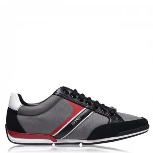 Image of Hugo Boss Saturn Low Top Trainers Grey/Red 066 Men