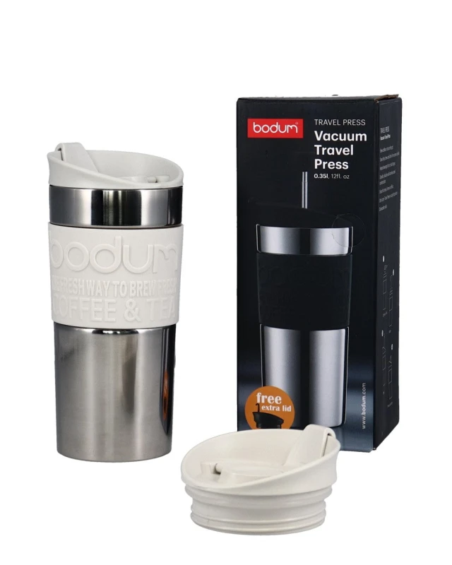 Image of Bodum Stainless Steel Travel Mug Set 0.35L Off White