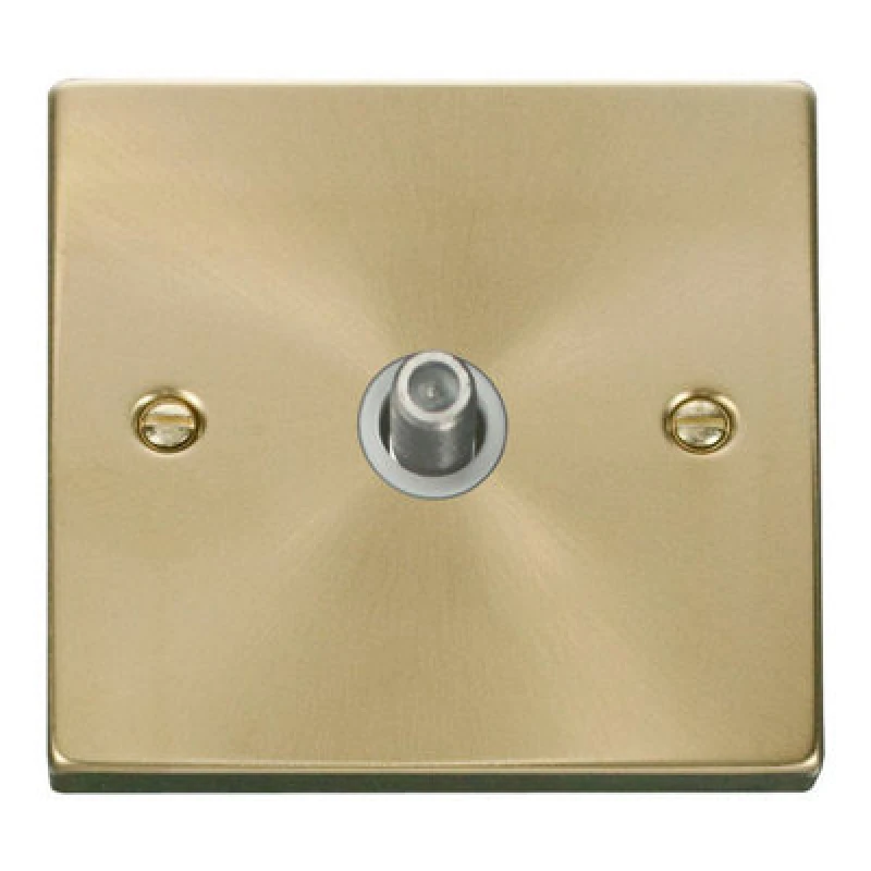 Image of SE Home Satin / Brushed Brass Satellite Socket 1 Gang Gold unisex