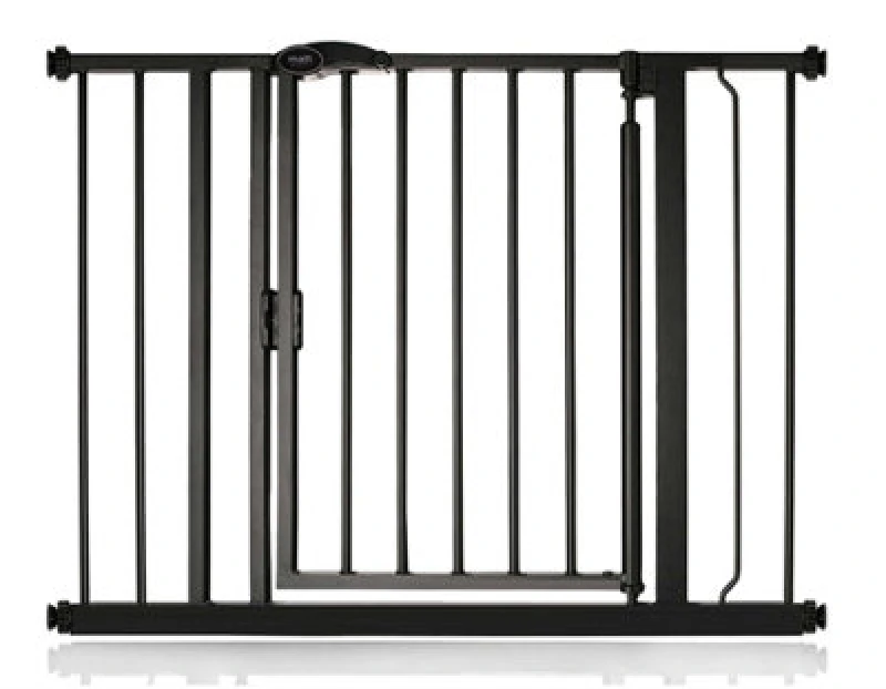 Image of Safetots Pressure Fit Self Closing Stair Gate, 96.6Cm - 103.6Cm, Matt Black, Auto Closing Baby Gate, Safety Barrier