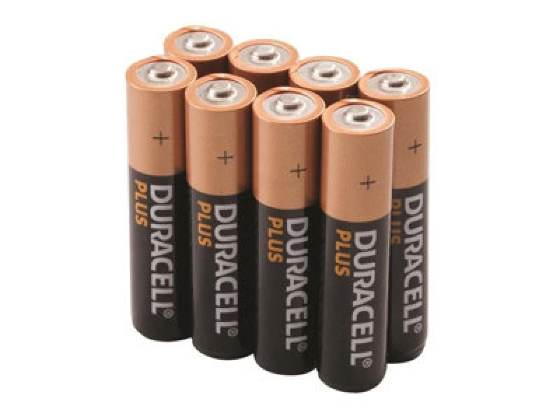 Image of Pack of 8 Duracell Plus 100 AAA Batteries Black;Brown