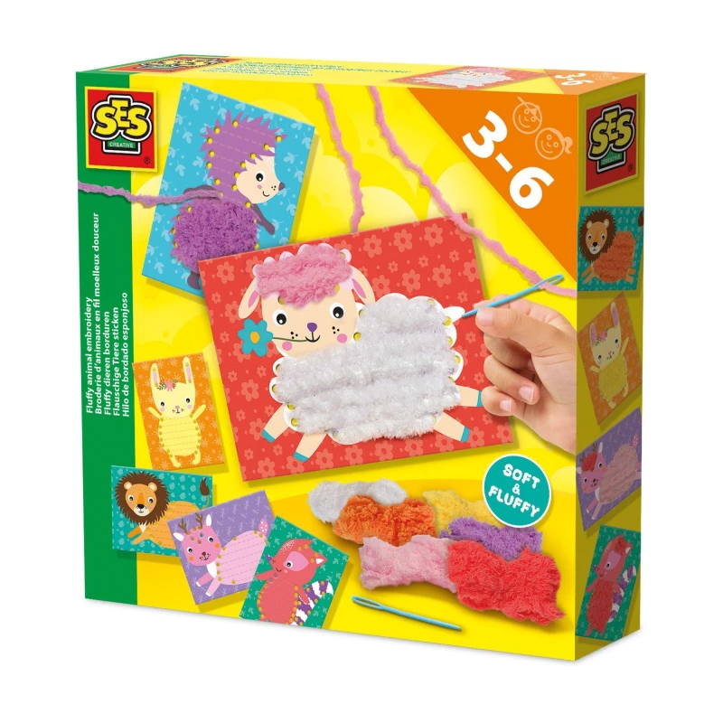 Image of SES Creative Fluffy animal embroidery Multi unisex One Size