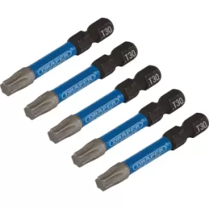 Image of Draper Expert Impact Torx Screwdriver Bits T30 50mm Pack of 5