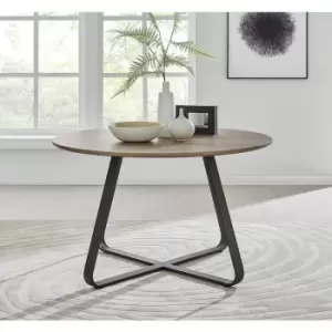 Image of Santorini Brown Wood Contemporary Round Dining Table