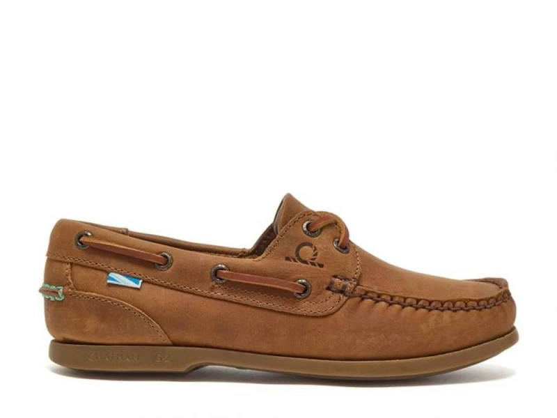 Image of CHATHAM MARINE Womens Deck Lady II G2 - Premium Leather Boat Shoes in Walnut Size: 7 Walnut Female 7