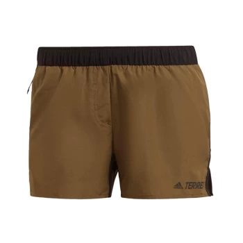 Image of adidas Terrex Primeblue Trail Running Shorts Womens - Focus Olive