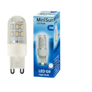 Image of Pack of 3 3W G9 Cool White LED Capsule Bulbs