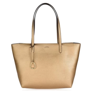 Image of Lauren by Ralph Lauren Merrimack medium top zip tote - Deep Bronze