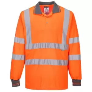 Image of S277ORRXL - sz xl Hi-Vis Long Sleeved Polo - Orange - Orange - Portwest