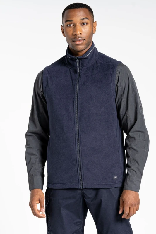 Image of Craghoppers Craghoppers Men Mens 'Expert Corey' Full Zip Fleece Vest in Navy Size: Medium Navy M Male 5054904703777