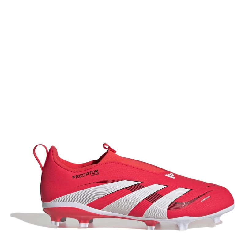 Image of adidas Predator 3 Childrens Laceless Firm Ground Football Boots Red 2