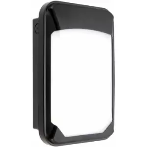 Image of Loops - Outdoor IP65 Commercial Bulkhead Wall Light - Cool White LED - Black Plastic