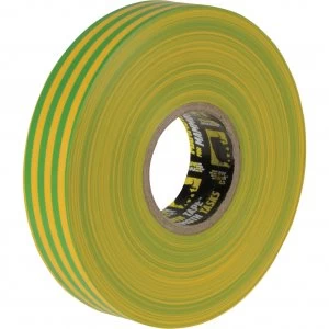 Image of Everbuild Electrical Insulation Tape Yellow / Green 19mm 33m