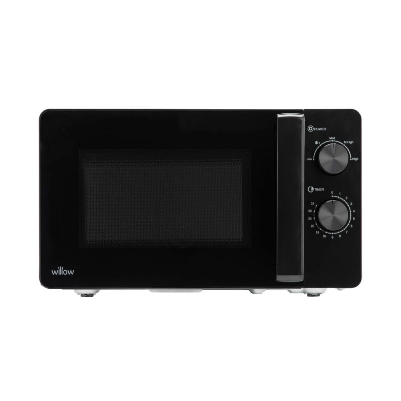 Image of Willow WM20MB 20L 800W Manual Solo Microwave Oven - Compact Countertop Microwave with 5 Power Levels & Defrost Function - Black Unisex