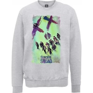 Image of DC Comics - Suicide Squad Movie Poster Mens XX-Large Sweatshirt - Grey
