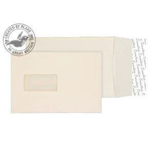 Image of Blake Premium Business C5 140gm2 Woven Peel and Seal Window Pocket Envelopes Cream Pack of 125