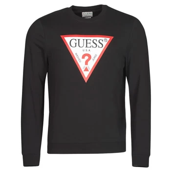 Image of Guess AUDLEY CN FLEECE mens Sweatshirt in Black - Sizes XXL,S,M,L,XL