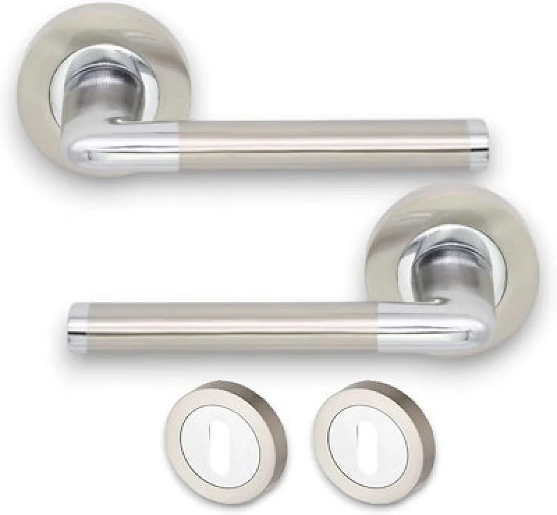 Image of Spira Brass Madrid Lever Door Handle Dual Tone
