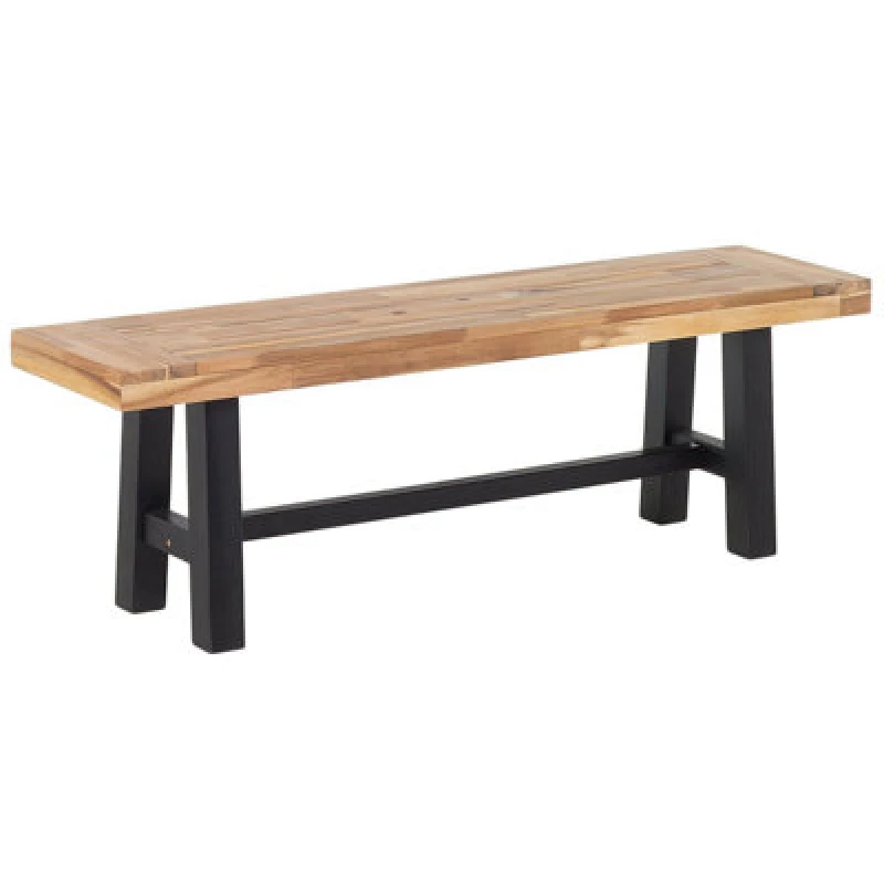 Image of Beliani Garden Bench Scania 140 Cm Acacia Wood Black